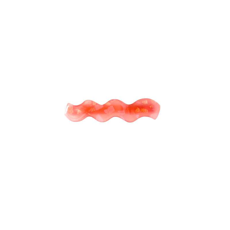 A dreamy wavy resin hair clip sprinkled with gold flakes — available in four soft‑girl colours. Cute, glossy, and perfect for everyday girly styling.