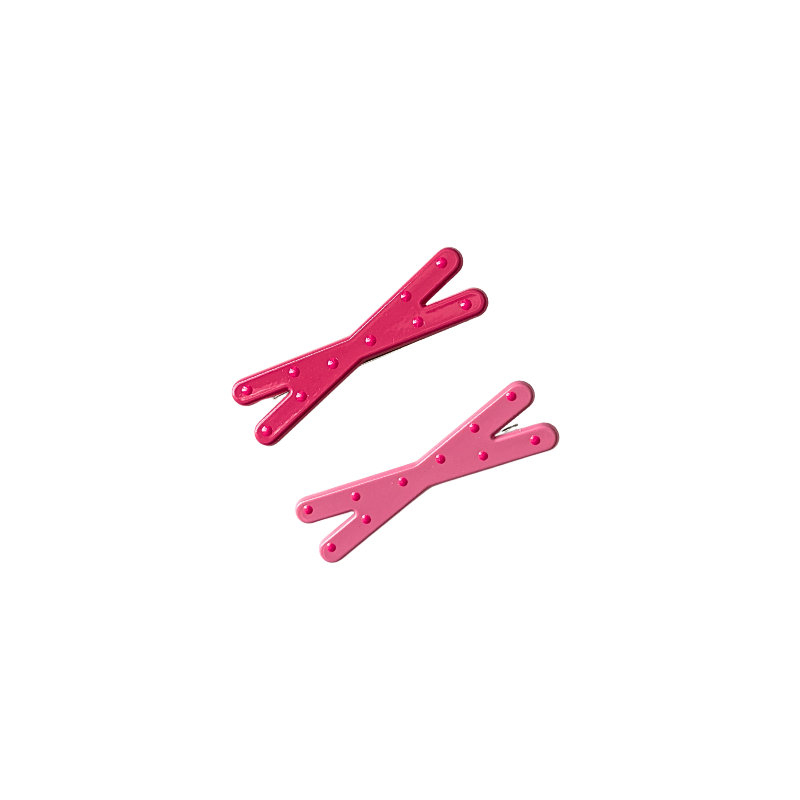 A cute 2‑piece pink hair clip set featuring bow‑shaped grip clips in two shades of pink — perfect for soft‑girl, kawaii, and everyday sweet hairstyles.
