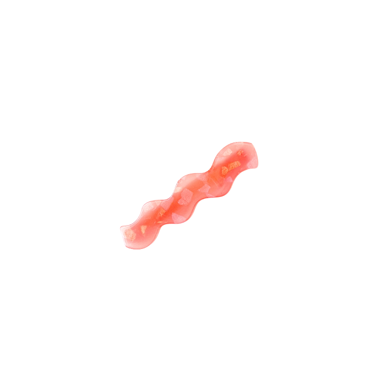 A dreamy wavy resin hair clip sprinkled with gold flakes — available in four soft‑girl colours. Cute, glossy, and perfect for everyday girly styling.