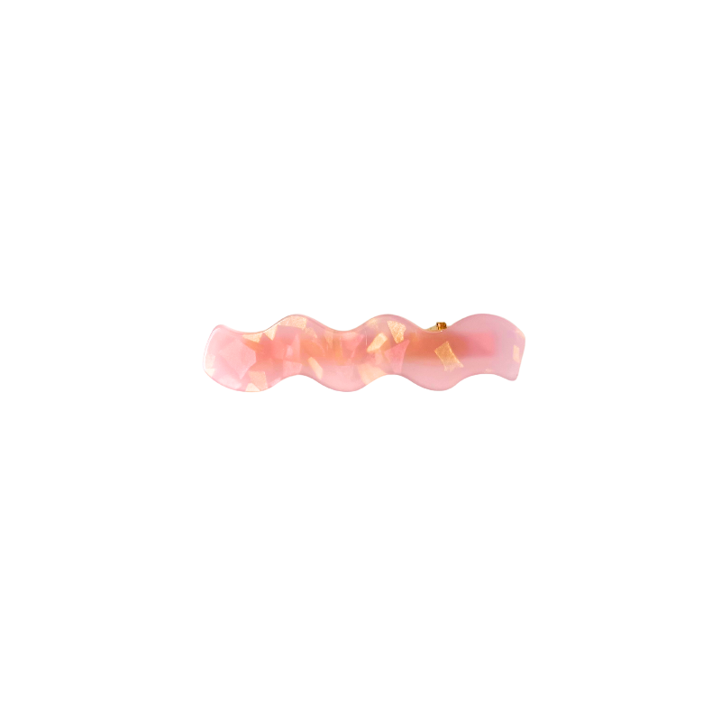 A dreamy wavy resin hair clip sprinkled with gold flakes — available in four soft‑girl colours. Cute, glossy, and perfect for everyday girly styling.