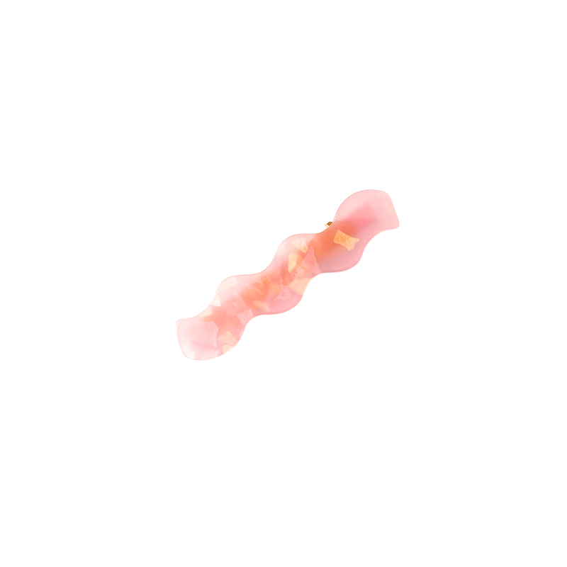A dreamy wavy resin hair clip sprinkled with gold flakes — available in four soft‑girl colours. Cute, glossy, and perfect for everyday girly styling.