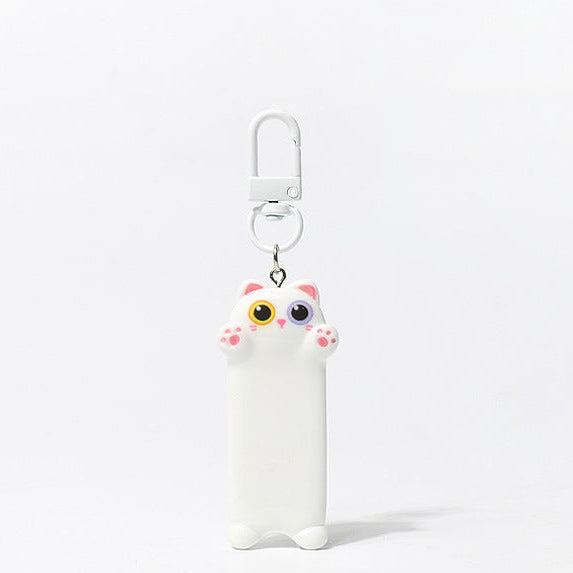 White cartoon-cat keychain