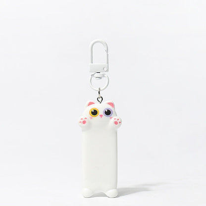 White cartoon-cat keychain