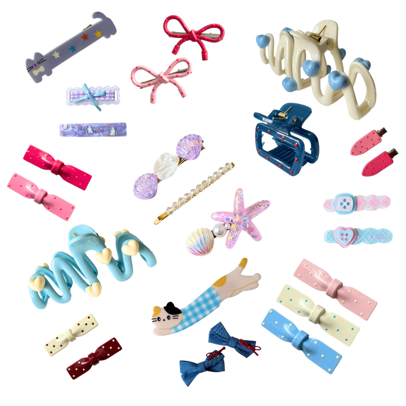 Discover our Hair Accessories collection, featuring a delightful range of cute, sweet, and playful hair accessories for girls.
This collection is specially designed for young girls and youthful women who love adorable details and bright, happy styles.

From hair clips, hair ties, headbands, bows, and cute hair accessories, each piece is thoughtfully created to add a touch of sweetness, energy, and joy to everyday outfits. Soft colours, fun shapes, and charming designs make these accessories perfect for dail